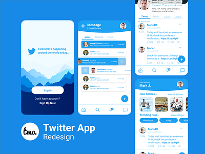 Twitter App Redesign Concept adobe xd app design design ui design ui kit uidesign uiux xd xd design xd ui kit
