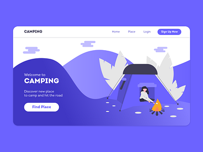 Camping Web Hero adobe xd app design design ui design uidesign web web design xd xd design xd ui kit