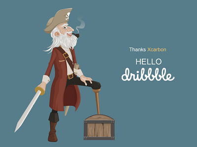 hello dribbble! cartoon character debutshot hellodribbble illustration pirate vector