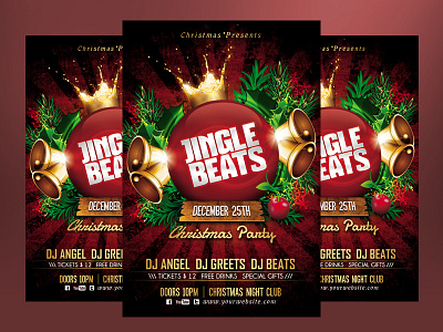 Jingle Beats Christmas Party Flyer Template