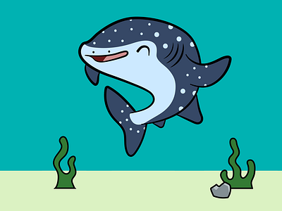 Whale Shark Pal digital art illustration