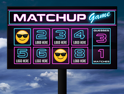 "Neon Skin" Interactive Scoreboard Match Up Game for Daktronics design