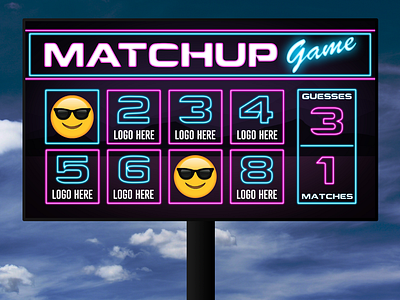 "Neon Skin" Interactive Scoreboard Match Up Game for Daktronics