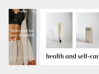 Website for a cosmetic brand. Health and self-care aesthetics beauty brand branding catalog cosmetic design first screen product ui webdesign website website design