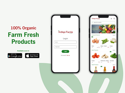 Indiqo Farms - An Organic Store ecommerce app mobile ui ui design