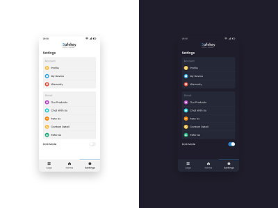 Settings - White vs Dark Mode