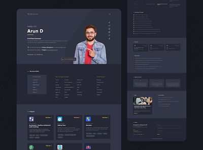 Personal Portfolio Website - One Page ui visual design website