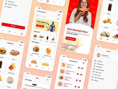 Ostoso - Food Mobile App app screen app ui branding design food app food app design graphic design illustration logo mobile app ui