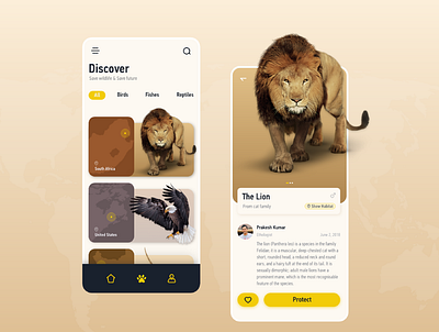 wildlife animals app concept design mobile mobile app design mobile ui neomorphism redesign trending trendy ui ux wildlife