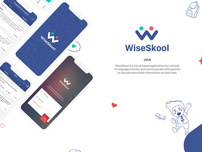 WiseSkool app design illustration logo mobile ui ux