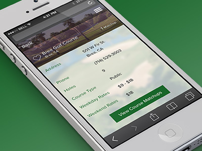 Golf Course Matchup App