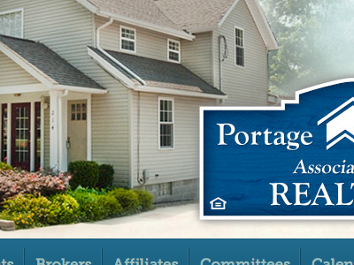 Portage County Association of Realtors redesign blue estate museo slab real realtor sign website