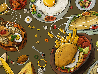 Web Banner for a Restaurant art artwork branding concept art concept design digital illustration digital painting food illustration foodart illustration