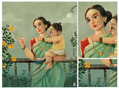 Mother and Child art artist artwork character design concept art concept design digital art digital illustration digital painting illustration lights people illustration