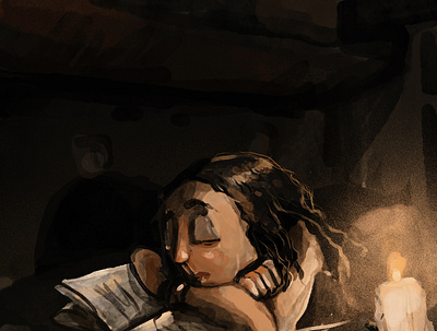 Falling asleep while reading a book.. artist artwork character design concept art concept design digital art digital illustration digital painting illustration people illustration