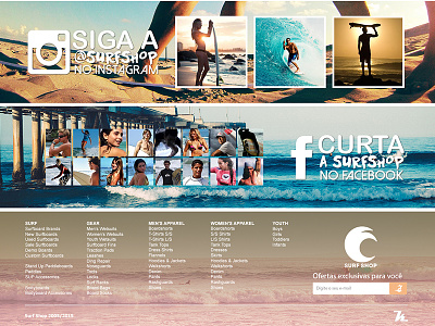 Surf Shop - Social and Footer ecommerce facebook media shop socialmedia surf surfshop