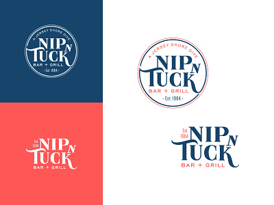 NIP N TUCK bar design eye catching graphic design grill icon logo logo design restaurant simple logo vector wordmark