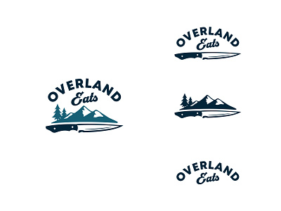 OVERLAND EATS adventure colorado cooking eye catching graphic design illustration logo design mountain outdoors simple logo vector