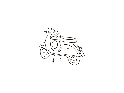 Vespa Super Sprint art design eye catching graphic design hand drawn icon illustration line art logo logo design simple simple logo vector vespa