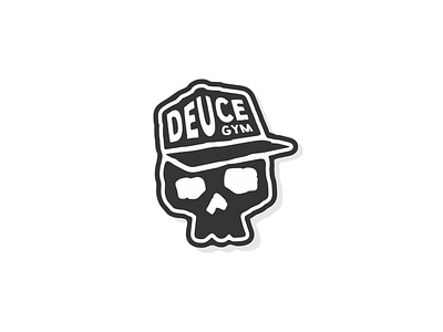 DEUCE GYM deuce fitness gym icon logo design simple logo skull skull logo sticker design vector