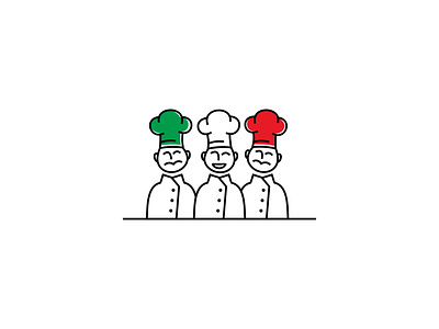 ITALIAN CHEF chef drawing geometic graphic design illustration italy line art logo design simple logo vector