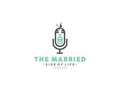 THE MARRIED eye catching geometic graphic design illustration line art logo design podcast simple logo vector