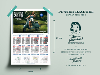 KALENDER 2020 calendar 2020 charity classic illustraion indonesia oldskool poster design vespa vintage