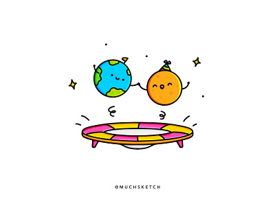 Wheeee!! 🌎 animated gif animatedgif celebrate character animation character design dtiys fun illustration illustrator jump jumping moon party planet planet earth procreate trampoline valentine day valentines day valentinesday