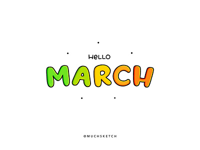 Hello March ☘️ block letter drawing hand lettering handlettering illustration illustrator leaf lettering march march 8 march madness procreate procreate art procreate lettering spring st patricks type typeface typogaphy typography