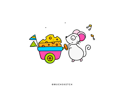 Mouse with cheese cart 🧀 animal character animal illustration animal logo cartoon illustration character concept character design character illustration cheese commission cute animals drawing illustration illustrator line art mouse procreate rat stamp design vector art vector illustration