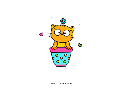 Naughty cat 🐱 affinitydesigner animal art animal character animal illustration cat character animation character concept character design character designer character desing character illustrator cute animal expression flower pot illustration illustrator kawaii art naughty procreate stamp design