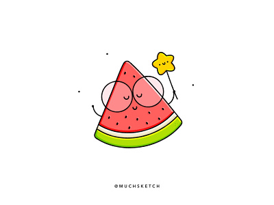 Watermelon 🍉 character character design characterdesign cute cute art cute illustration fairy fruit fruit illustration illustration illustrator kawaii minimal procreate sketch star summer summertime vector watermelon