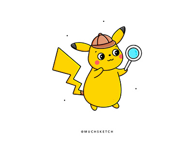 Detective Pikachu 🕵️‍♂️ character character design characterdesign cute character detective detective pikachu drawing flat illustration illustrator kawaii kawaii art magnifying glass mystery pikachu pokemon pokemon art pokemongo procreate vector