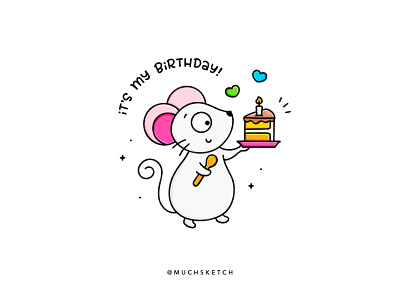 Birthday 🥳 affinity designer animal art animal illustration artwork birthday birthday bash birthday cake birthday party cake celebration cute animal dessert illustration illustrator mouse party procreate slice sweet vector