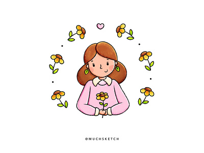 Sunflower girl 🌻 adorable character design character drawing cute girl draw this in your style female character flower girl flower lover flowers girl illustration happy art illustration illustrator kawaii pastels pink sweater plant lady procreate sunflower