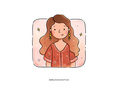 Boho chic! ✨ bohemian boho chic character character design cute girl design draw this in your style drawing challenge dtiys earrings girl illustration illustration illustrator kawaii long hairstyle ombré ootd pattern procreate tunic