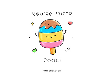 You’re super cool! 😎 character design childrens illustration coloring drawing hand lettering icecream illustration ipad lettering kawaii kids illustration popsicle procreate procreate lettering puns so cool stickers summer sweet dessert type valentines