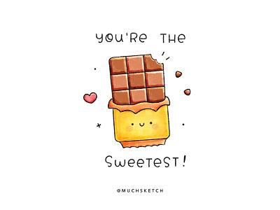 You’re the sweetest 🍫 affinity designer cartoon character drawing chocolate cute food illustration design dessert food puns handlettering illustration kawaii lettering procreate stickers sweets texture type typography vector you are the sweetest