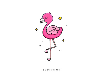Tickled pink 🦩 affinity designer animal character bird cartoon character design cute flamingo flat fuchsia graphic design illustration illustrator nursery pattern pink procreate stencil sticker summer tropical