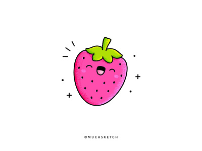 Strawberry 🍓 affinity designer berries branding cartoon character design cute flat food illustration fruits illustration illustrator milkshake packaging pink procreate strawberry summer surface pattern tropical vector