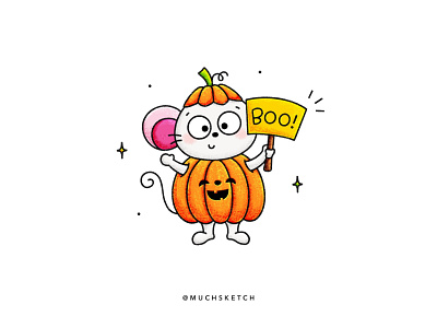 Boo! 👻 affinity designer boo character design costume cute animal cute character halloween hand drawn haunted illustration jack o lantern mouse procreate pumpkin rat scary spooky stationery design trick or treat vector art