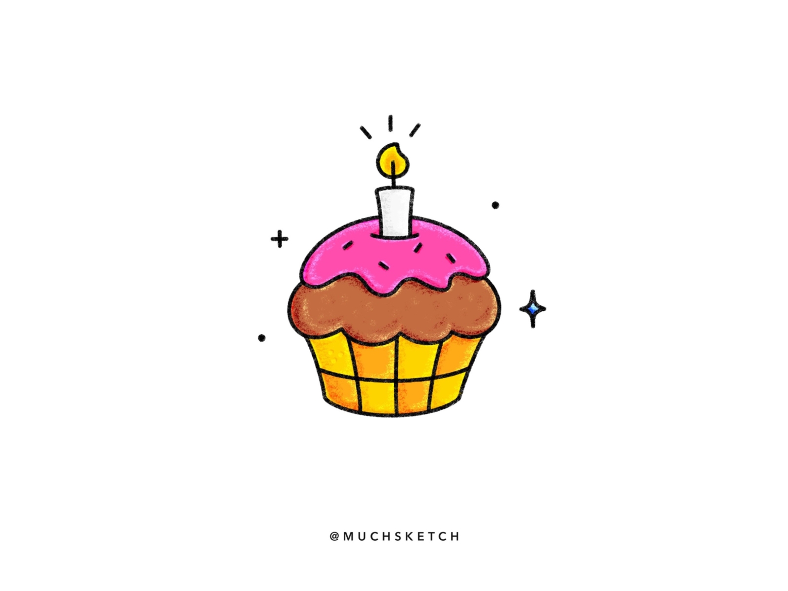 Birthday Cupcake drawing free image download