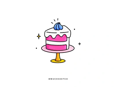 Celebrate with cake 🍰 affinity designer birthday cake cakes celebration colorful cupcake cute design dessert food branding food illustration graphic happy new year illustration illustrator procreate sticker sweet vector