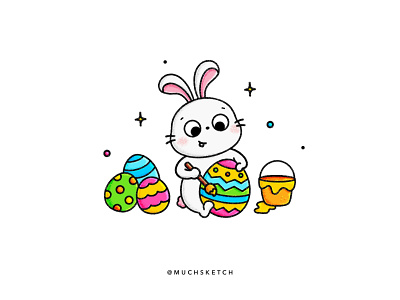 Easter bunny 🖌 + 🪺 affinity designer animal illustration baby animals brush bunny character design colorful coloring cute animal decoration easter eggs flat illustration illustrator painting procreate rabbit spring stickers