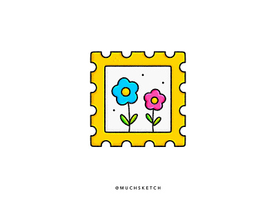 Flower power 🌸 affinity designer colorful cute flower flowers graphic design icon illustration illustrator mail muchminis postage procreate spring stamp stationery stickers summer sunflower vector