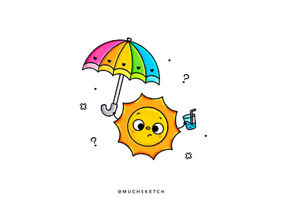 Feels like summer ☀️ + ☂ affinity designer character design colorful cool drink cute design drawing drink graphic heat hot illustration illustrator lemonade procreate rainbow summer sun umbrella vector