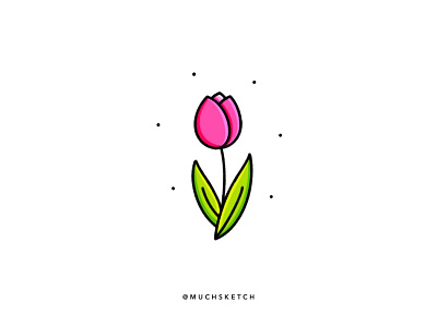 Cute little tulip 🌷 art clean color cute design drawing flat flower garden icon illustration illustrator kawaii logo minimal pink procreate sketch spring tulip