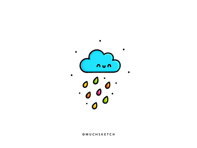 Happy little rain cloud 🌧 art autumn clean color cute design drawing flat fun icon illustration illustrator kawaii logo minimal procreate rainbow sketch weather icon