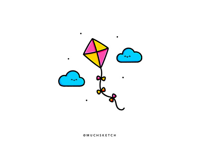 Mr.Kite and friends ⛅️ art autumn childrens illustration clean clouds color design drawing fall flat icon illustration illustrator kawaii kite logo minimal sketch