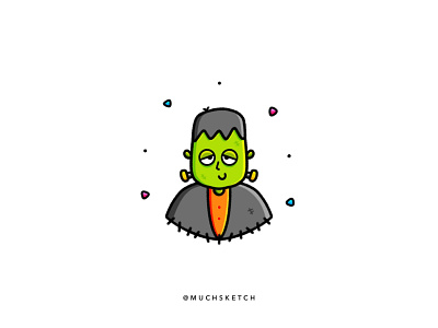 Little Frankie 🧟‍♂️🧡💚 art character character art character design clean color cute design drawing flat frankenstein halloween icon illustration illustrator kawaii logo minimal monster sketch